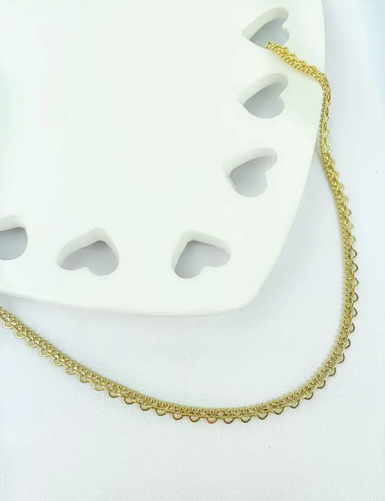 Choker Detalhes Corações Semijoia Ouro 18K