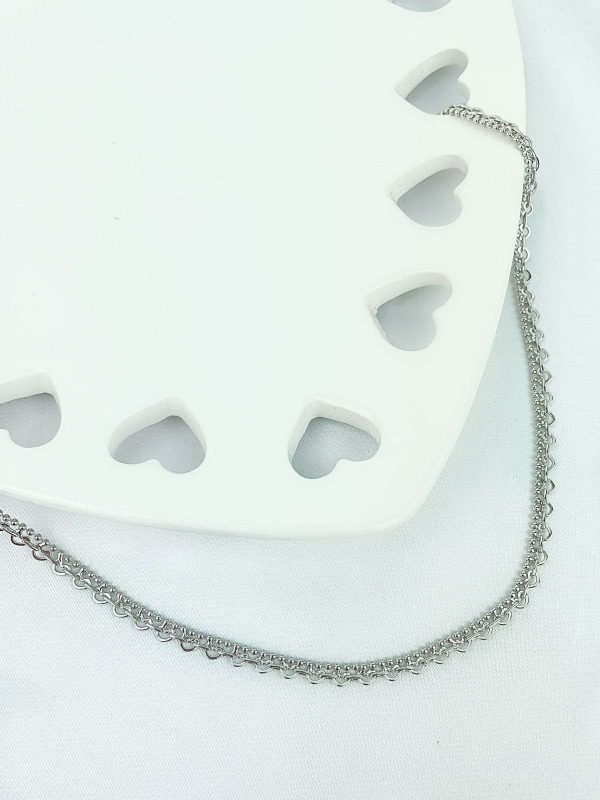 Choker Detalhes Corações Ródio Branco